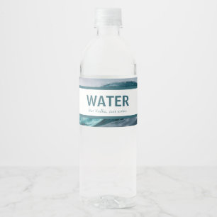 Étiquette Pour Bouteilles D'eau Amusante Pas Vodka Mauve Rose & Douche Turquoise