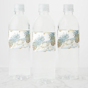 Étiquette Pour Bouteilles D'eau Ananas Paillettes Dorées Anniversaire Fête