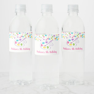 Étiquette Pour Bouteilles D'eau Anniversaire de la fête de l'arc-en-ciel rose