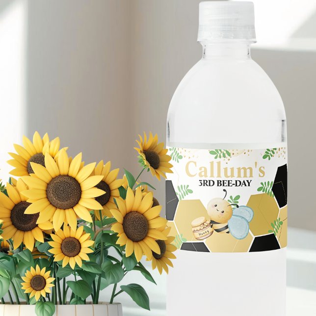 Étiquette Pour Bouteilles D'eau Anniversaire de l'Abeille (Créateur téléchargé)