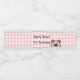 Étiquette Pour Bouteilles D'eau anniversaire de Teddy Bear Peekaboo