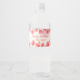 Étiquette Pour Bouteilles D'eau Anniversaire des fraises