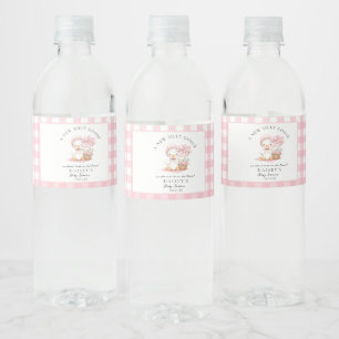 Étiquette Pour Bouteilles D'eau Aquarelle d'oie soie Baby shower fille