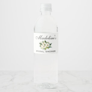 Étiquette Pour Bouteilles D'eau Aquarelle Fête des mariées verte