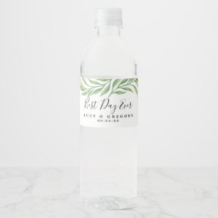 Étiquette Pour Bouteilles D'eau Aquarelle Feuilles botaniques   MARIAGE