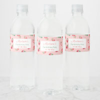 Aquarelle fraise rose fille fête d'anniversaire