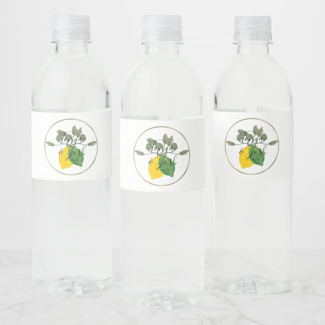 Étiquette Pour Bouteilles D'eau Aquarelle Limoncillo Lime Lemon (Bouteilles)