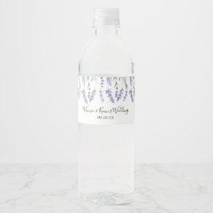 Étiquette Pour Bouteilles D'eau Aquarelle violette lavande