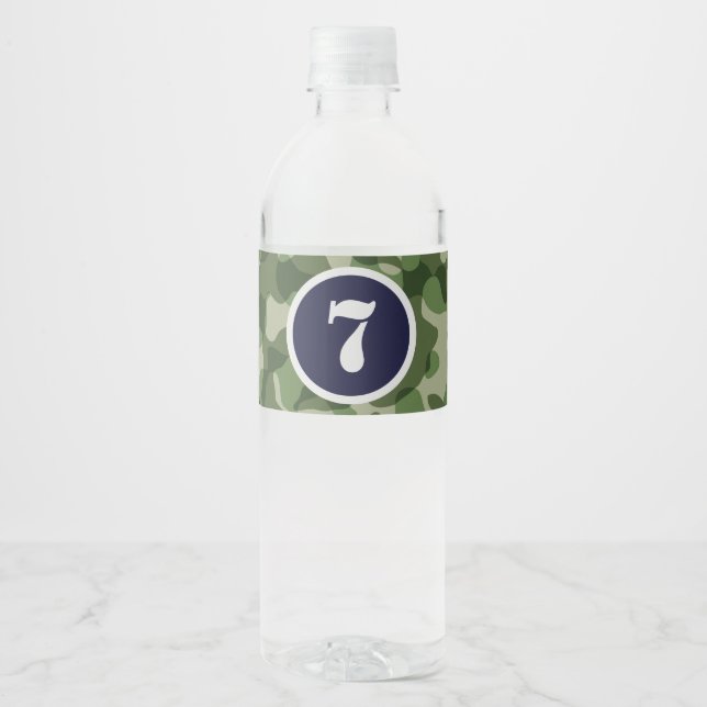 Étiquette Pour Bouteilles D'eau Armée de Camo (Devant)