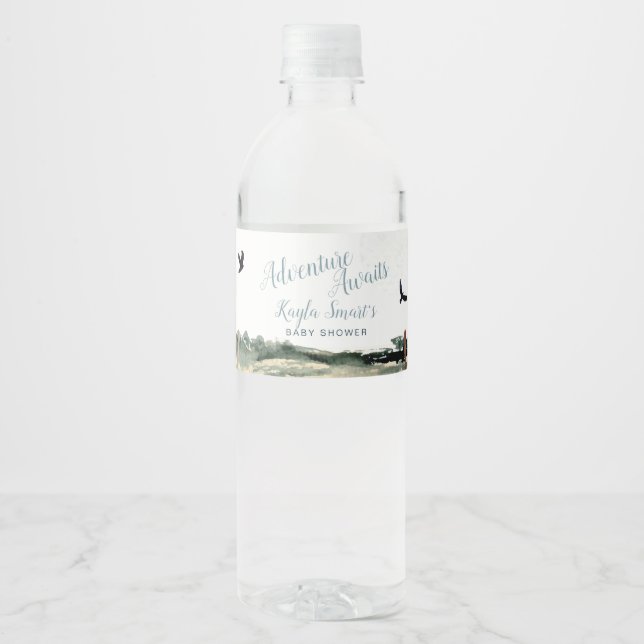 Étiquette Pour Bouteilles D'eau Aventure Attend (Devant)