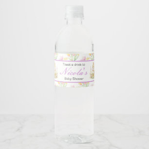 Étiquette Pour Bouteilles D'eau Baby shower à écureuil de printemps