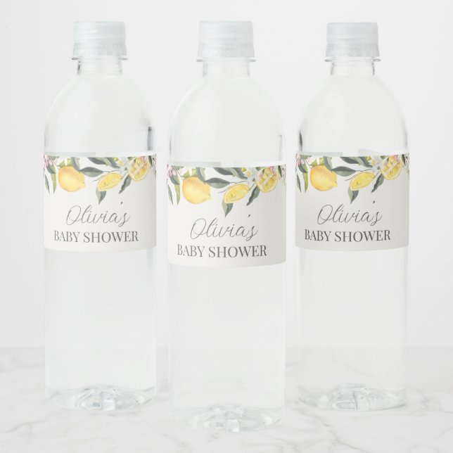 Étiquette Pour Bouteilles D'eau Baby shower à thème Citrus (Bouteilles)