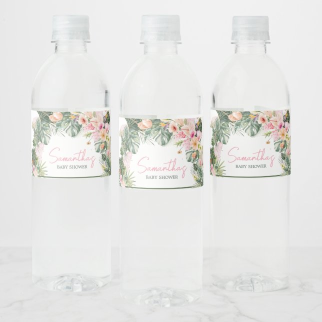 Étiquette Pour Bouteilles D'eau Baby shower Aloha (Bouteilles)