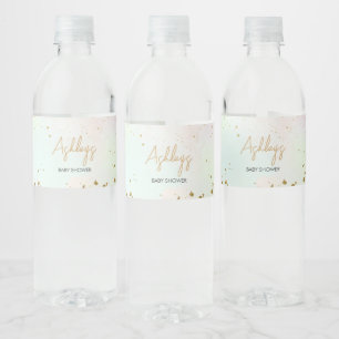 Étiquette Pour Bouteilles D'eau Baby shower arc-en-ciel aquarelle