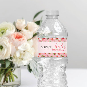 Étiquette Pour Bouteilles D'eau Baby shower aux fraises