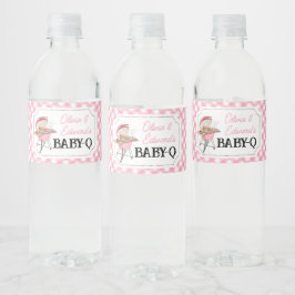 Étiquette Pour Bouteilles D'eau Baby shower BBQ Burger Rose
