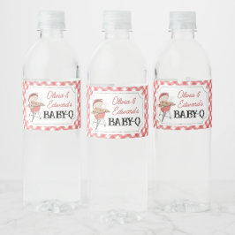 Étiquette Pour Bouteilles D'eau Baby shower BBQ Burger Rouge
