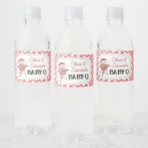 Étiquette Pour Bouteilles D'eau Baby shower BBQ Burger Rouge