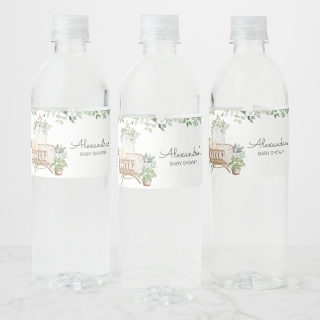 Étiquette Pour Bouteilles D'eau Baby shower bébé Boho (Bouteilles)