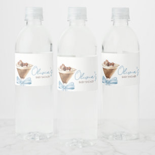Étiquette Pour Bouteilles D'eau Baby shower Blue Bow Espresso Martini