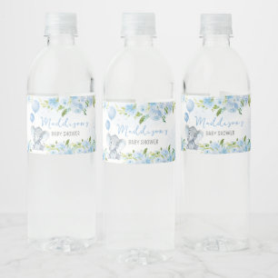 Étiquette Pour Bouteilles D'eau Baby shower Blue Elephant