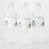 Baby shower Blue Winter Penguin