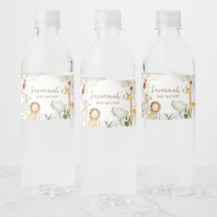 Étiquette Pour Bouteilles D'eau Baby shower Boho Safari Animaux