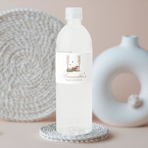 Étiquette Pour Bouteilles D'eau Baby Shower Bois Champêtre Champignons Rustique