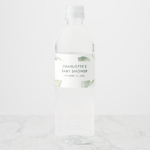 Étiquette Pour Bouteilles D'eau Baby shower Botanique Eucalyptus