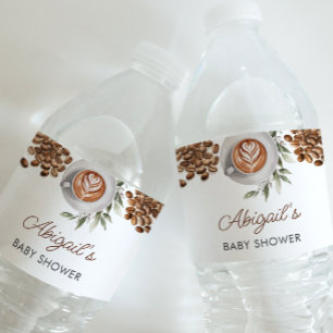 Étiquette Pour Bouteilles D'eau Baby shower café - Étiquette bouteille d'eau
