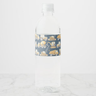Étiquette Pour Bouteilles D'eau Baby shower Camion de construction Anniversaire