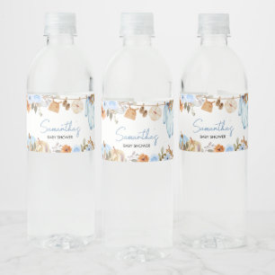 Étiquette Pour Bouteilles D'eau Baby shower Citrouille bleu automne