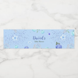 Étiquette Pour Bouteilles D'eau Baby shower Citrouille Blue Little