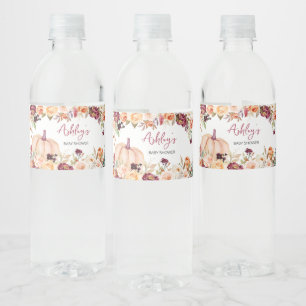 Étiquette Pour Bouteilles D'eau Baby shower Citrouille de Bourgogne