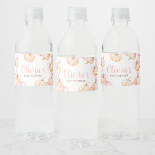 Étiquette Pour Bouteilles D'eau Baby shower Citrouille de Bow rose