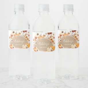 Étiquette Pour Bouteilles D'eau Baby shower Citrouille fleur sauvage
