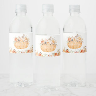 Étiquette Pour Bouteilles D'eau Baby shower Citrouille orange