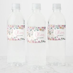 Étiquette Pour Bouteilles D'eau Baby shower Citrouille rose pâle