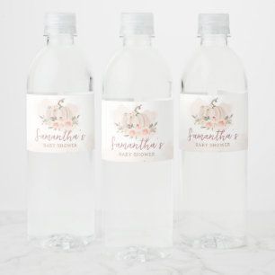 Étiquette Pour Bouteilles D'eau Baby shower Citrouille rose vif