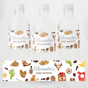 Étiquette Pour Bouteilles D'eau Baby Shower Cowboy Rodeo Far West