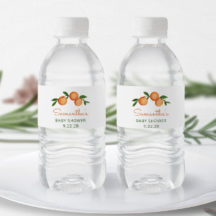 Étiquette Pour Bouteilles D'eau Baby shower d'agrumes de Little Cutie orange