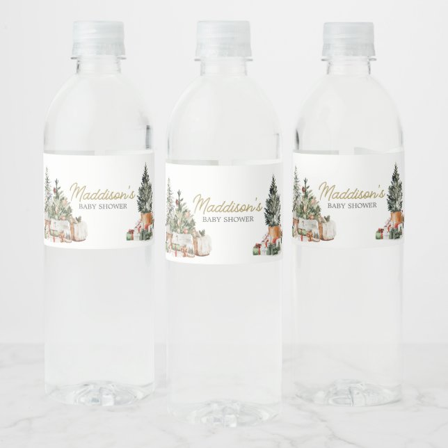 Étiquette Pour Bouteilles D'eau Baby shower d'arbre de Noël (Bouteilles)