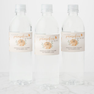 Étiquette Pour Bouteilles D'eau Baby shower d'automne d'Orange Little Citrouille