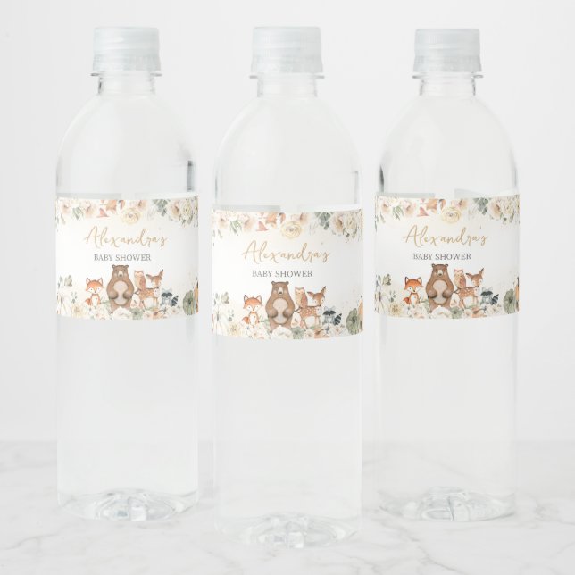Étiquette Pour Bouteilles D'eau Baby shower d'automne du Citrouille des animaux de (Bouteilles)