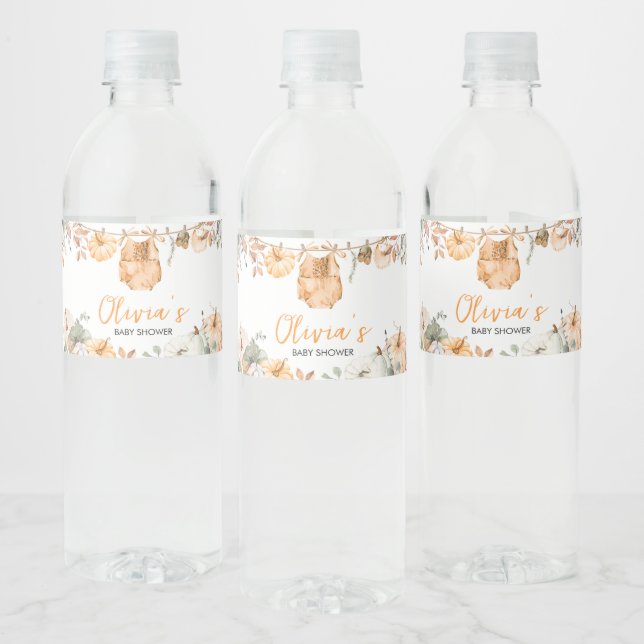 Étiquette Pour Bouteilles D'eau Baby shower d'automne du Petit Citrouille (Bouteilles)