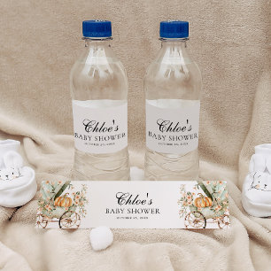 Étiquette Pour Bouteilles D'eau Baby shower d'automne du petit Citrouille