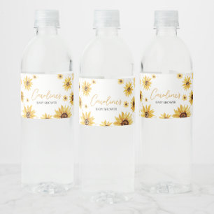 Étiquette Pour Bouteilles D'eau Baby shower d'automne du tournesol