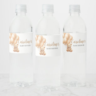 Étiquette Pour Bouteilles D'eau Baby shower de ballon Brown d'ours