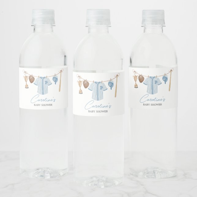 Étiquette Pour Bouteilles D'eau Baby shower de baseball Little Slugger (Bouteilles)
