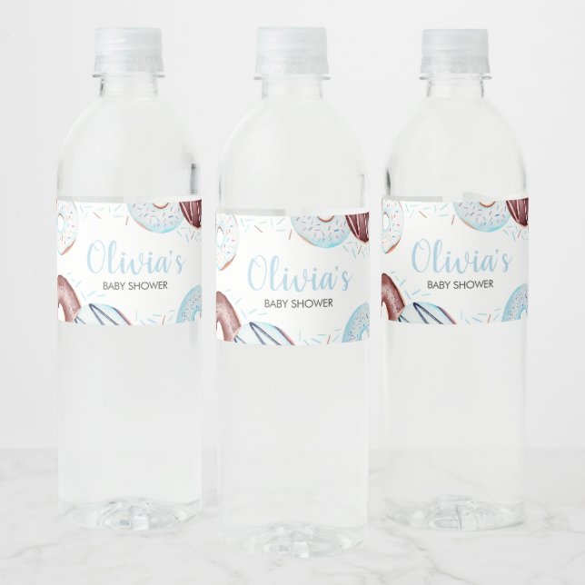 Étiquette Pour Bouteilles D'eau Baby shower de beigne à saupoudrer (Bouteilles)